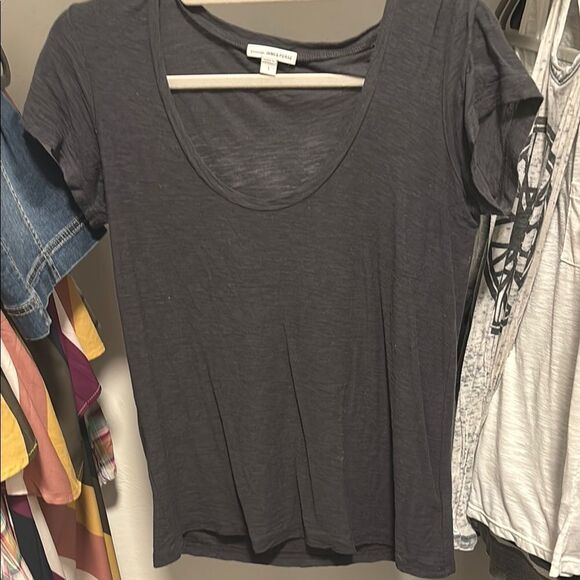 James Perse Women’s charcoal  T-Shirt sz 1 NeW scoopneck - Picture 1 of 4